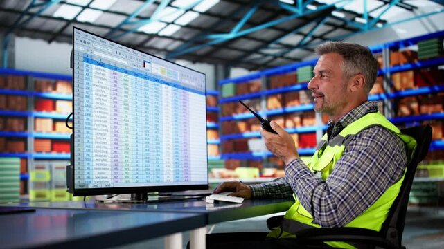 Warehouse Inventory Management On Computer