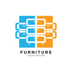 Furniture logo design with creative concept idea