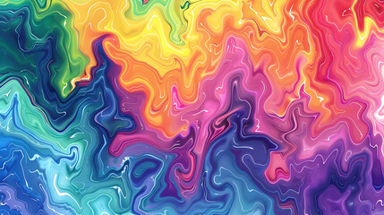 Seamless psychedelic rainbow ridged topological map pattern background texture. abstract wavy swirls dopamine dressing