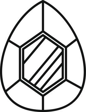 recommend clip art: Line art vector drawing of a faceted teardrop gemstone, simple icon style perfect for jewelry businesses