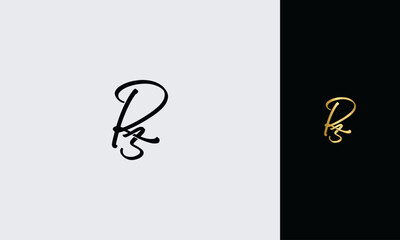 Initial letter RZ luxury golden color,overlapping Shape Signature Monogram elegant monogram logo