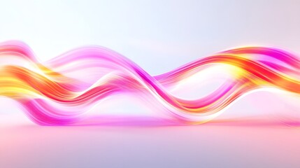 Neon Light Trails: Bright neon light trails curving and weaving through the frame, creating abstract shapes on a white background.
