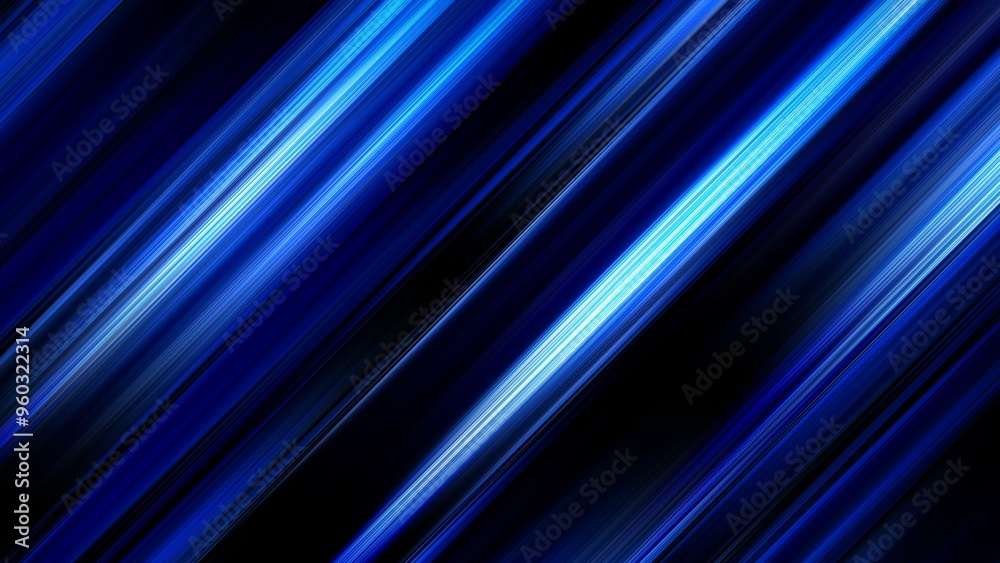 Fototapete abstract blue and black pattern with light gradient, smooth metal texture, and diagonal lines. moder