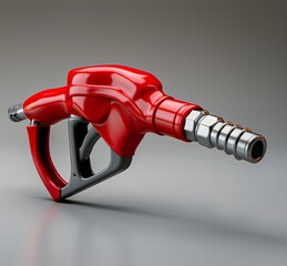 3D rendering of Gas pump nozzle isolated on Grey High quality photo