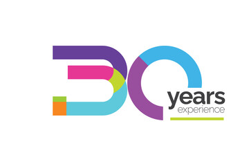 30th Colorful Anniversary Logo Template