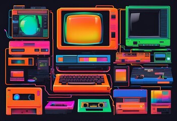 Pixelated Neon Tech