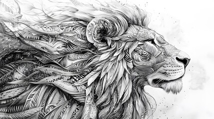 Obraz premium Abstract Lion Portrait.