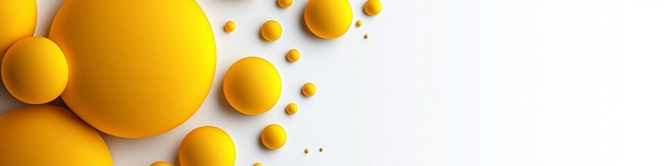 Yellow Circles Abstract Background, LinkedIn cover, copy space, AI Generated