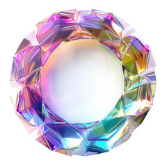 A stunning multicolored gem with intricate facets, reflecting light beautifully, perfect for creative and luxury design projects.
