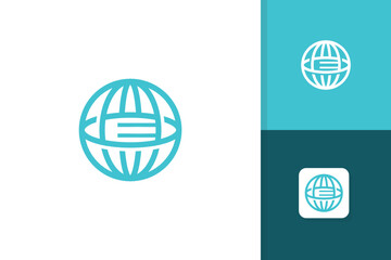 globe logo with initial letter e icon vector template