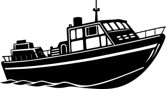 recommend clip art: rescue boat silhouette vector illustration