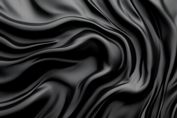 Elegant black fabric with smooth, flowing texture creating a luxurious and sophisticated background.