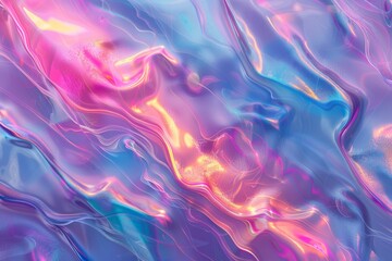An abstract composition featuring flowing, metallic textures in shades of purple, pink, and blue, creating a captivating and futuristic visual effect.