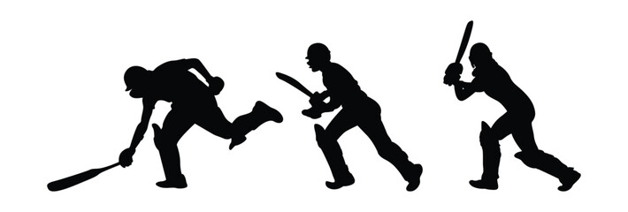 Cricket player vector game silhouette