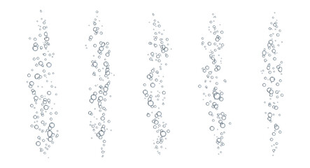 Fizz water soda drink bubbles rising upwards, creating fizzy, refreshing and sparkling effect. Realistic 3d vector effervesce and light clear liquid, drink, mineral water or champagne carbonation