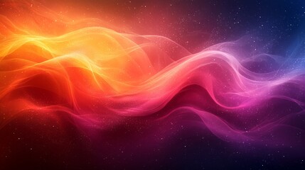 Fototapeta premium Colorful abstract waves of light flowing through a dark background in a mesmerizing display of vibrant hues and gradients