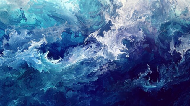 turbulent ocean waves spontaneous and intense artistic seascape abstract digital painting