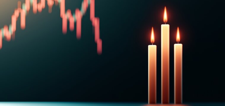 A stock chart showing a bearish engulfing candlestick pattern, signaling the start of a downtrend