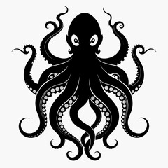 Octopus silhouette vector illustration