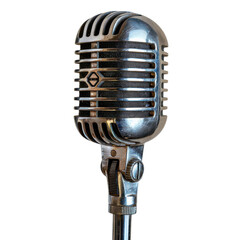 Fototapeta premium A vintage microphone with a classic design, perfect for music, performance, or recording settings.