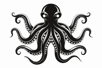 Octopus silhouette vector illustration