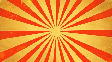 Obraz premium Vibrant red and yellow sunburst pattern radiating energetically from the center.