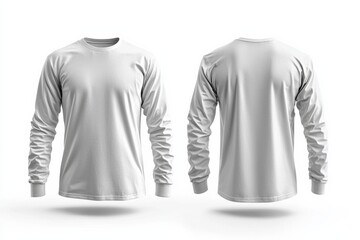 White Long Sleeve Tshirt Mockup Isolated created with Generative AI