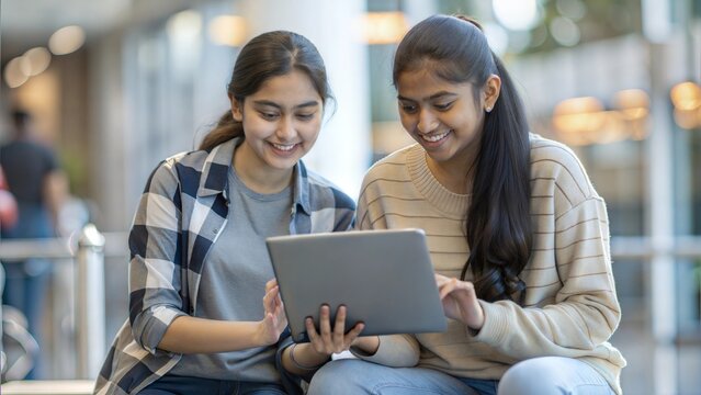 Indian two students participating in language learning activities, practicing new languages through interactive methods.