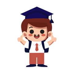 cute graduation character in clipart style, good for education design element