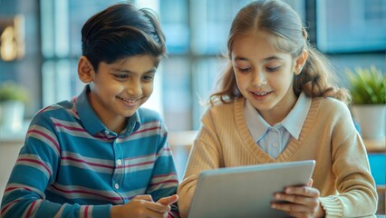 Indian two students participating in language learning activities, practicing new languages through interactive methods.