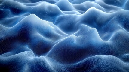 Obraz premium Fluid blue waves undulate gently, creating a calming ambiance in a serene digital landscape