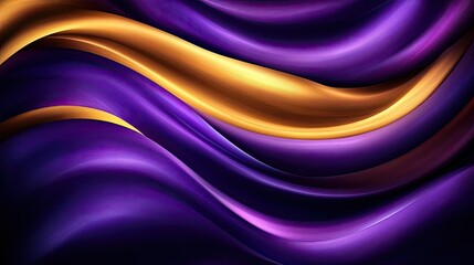 Obraz premium A stunning abstract image of flowing purple and gold silky fabric, creating a sense of elegance and smoothness.