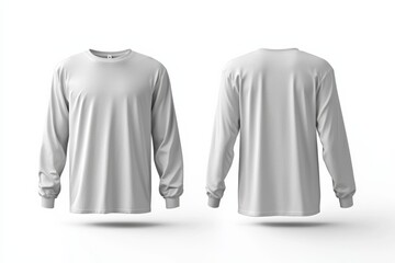 White Long Sleeve Tshirt Mockup Isolated created with Generative AI