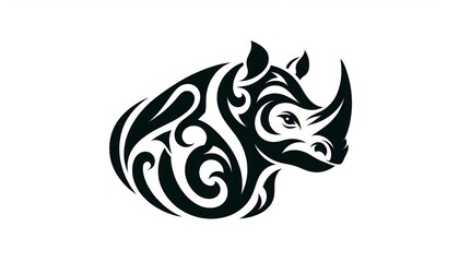 Detailed vector illustration of a wild animal in a modern geometric style. The beast is depicted in a dynamic pose with moderate movement, showing off its strong body and distinctive lines. The design