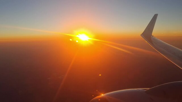 Aerial View of England From Window Seat During Flight From London Stansted Airport to Edinburgh Scotland in the Early Morning and Sunrise Time. August 29th, 2024