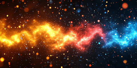 Obraz premium Abstract background with glowing fire and ice elements. The dynamic energy of the fire and ice creates a captivating contrast.