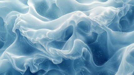 Obraz premium Abstract representation of flowing blue fabric with soft waves highlighted by gentle light