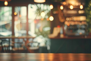 Abstract coffee shop background with blurred cozy interior and soft atmosphere.