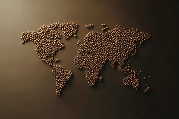 World Map Coffee Beans