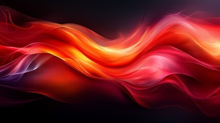 Fototapeta premium Abstract swirling patterns of red and orange light create a vibrant and dynamic composition on a dark background