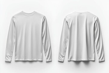 White Long Sleeve Tshirt Mockup Isolated created with Generative AI