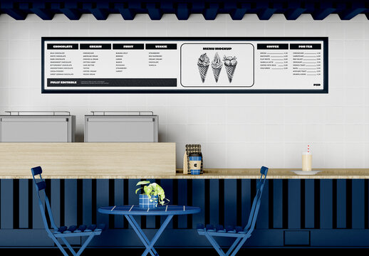 Wall Menu Design Mockup