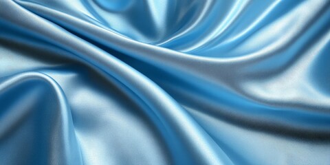 Fototapeta premium Elegant Light Blue Satin Fabric with Luxurious Texture