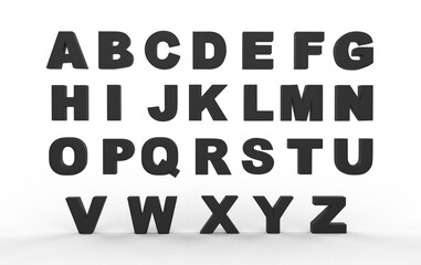 A to z English alphabet 3D model