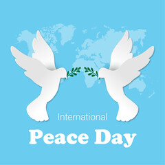 World Peace Day designs with Dove symbolizing peace.