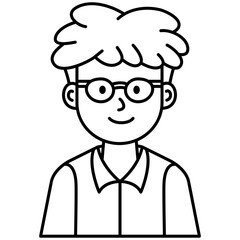 man wearing glasses cartoon character icon