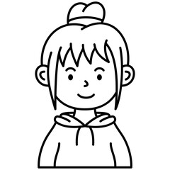 girl with hair in a bun