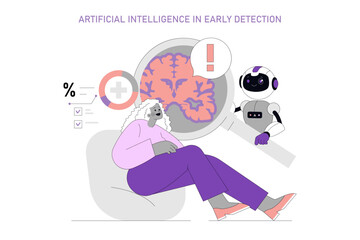 World Alzheimers Month. Flat Vector Illustration