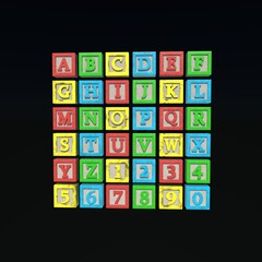 Alphabet Blocks 3D model 