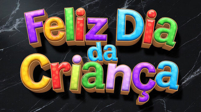 Feliz dia das Crian&ccedil;as. 12 de outubro. Dia da crian&ccedil;a. Crian&ccedil;as. Infantil. Dia dos pequenos. Crian&ccedil;ada. Dia feliz. Letreiro dia das crian&ccedil;as. Dia das crian&ccedil;as colorido. 